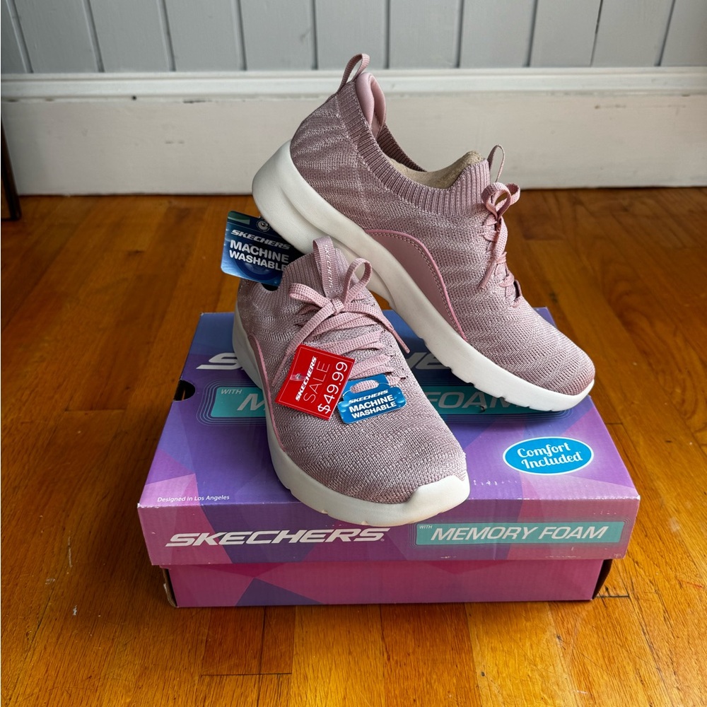 Pink Skechers Sneakers Memory Foam